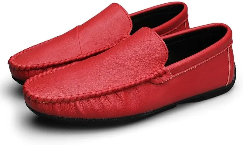 Men's Loafers Shoes Round Toe Vegan Leather Driving Loafers Lightweight Flexible Slip Resistant Outdoor Party Slip-on