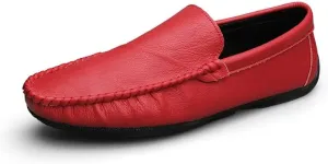 Men's Loafers Shoes Round Toe Vegan Leather Driving Loafers Lightweight Flexible Slip Resistant Outdoor Party Slip-on