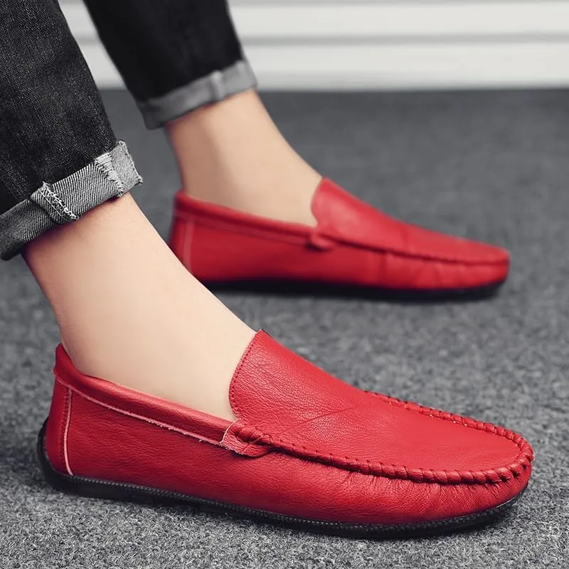 Men's Loafers Shoes Round Toe Vegan Leather Driving Loafers Lightweight Flexible Slip Resistant Outdoor Party Slip-on