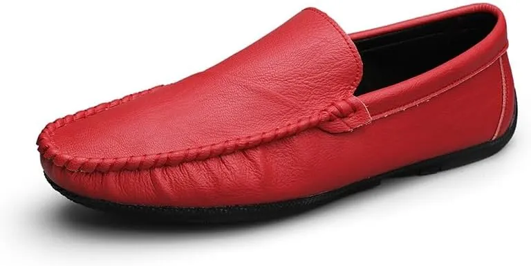 Men's Loafers Shoes Round Toe Vegan Leather Driving Loafers Lightweight Flexible Slip Resistant Outdoor Party Slip-on
