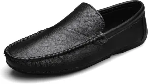 Men's Loafers Shoes Round Toe Vegan Leather Driving Loafers Lightweight Flexible Slip Resistant Outdoor Party Slip-on