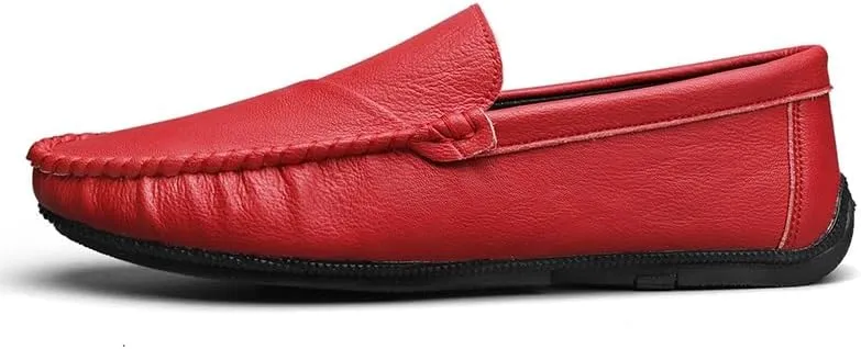 Men's Loafers Shoes Round Toe Vegan Leather Driving Loafers Lightweight Flexible Slip Resistant Outdoor Party Slip-on