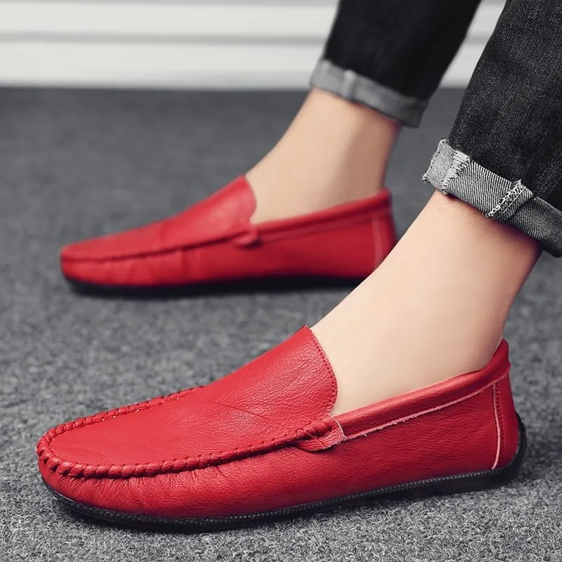 Men's Loafers Shoes Round Toe Vegan Leather Driving Loafers Lightweight Flexible Slip Resistant Outdoor Party Slip-on