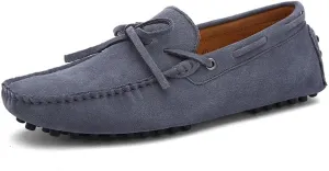Men's Loafers Shoes Square Toe Nubuck Leather Moccasins Driving Loafers Flexible Anti-Slip Lightweight Wedding Party Slip On
