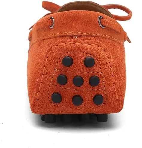 Men's Loafers Shoes Square Toe Nubuck Leather Moccasins Driving Loafers Flexible Anti-Slip Lightweight Wedding Party Slip On