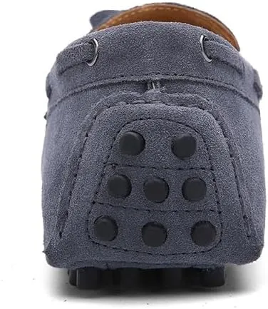 Men's Loafers Shoes Square Toe Nubuck Leather Moccasins Driving Loafers Flexible Anti-Slip Lightweight Wedding Party Slip On