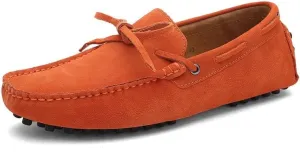 Men's Loafers Shoes Square Toe Nubuck Leather Moccasins Driving Loafers Flexible Anti-Slip Lightweight Wedding Party Slip On