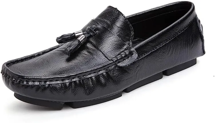 Men's Loafers Shoes Square Toe with Tassel Moccasins Driving Loafers Comfortable Flexible Lightweight Prom Slip On