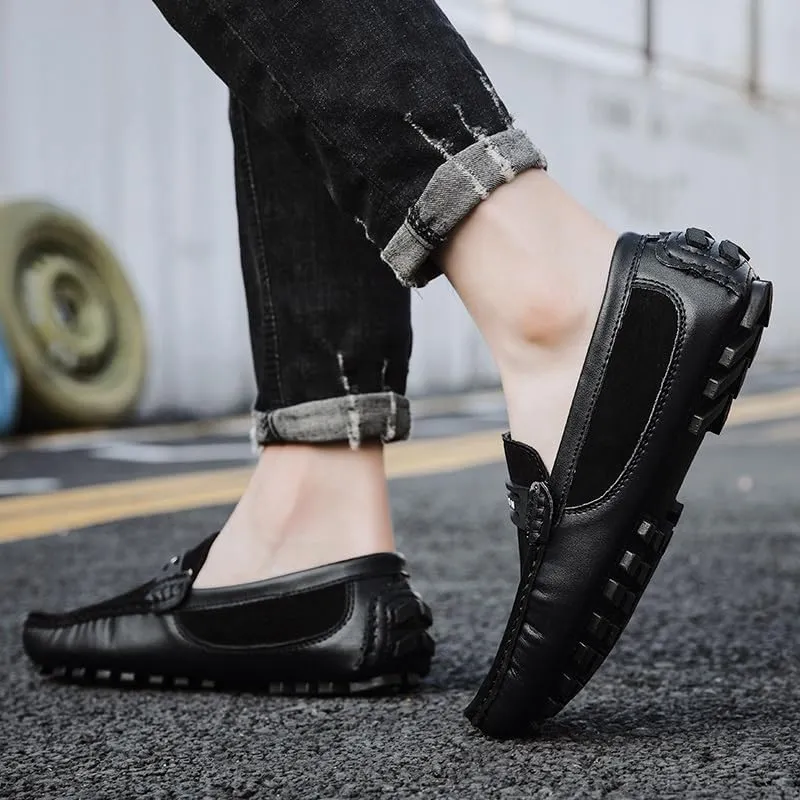 Men's Loafers Shoes Suede Vamp Penny Moccasins Driving Style Loafer Comfortable Flat Heel Flexible Fashion Casual Slip On