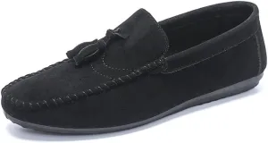 Mens Loafers Solid Color Faux Leather with Tassel Loafer Shoes Flexible Flat Heel Anti-Slip Fashion Party Slip-on