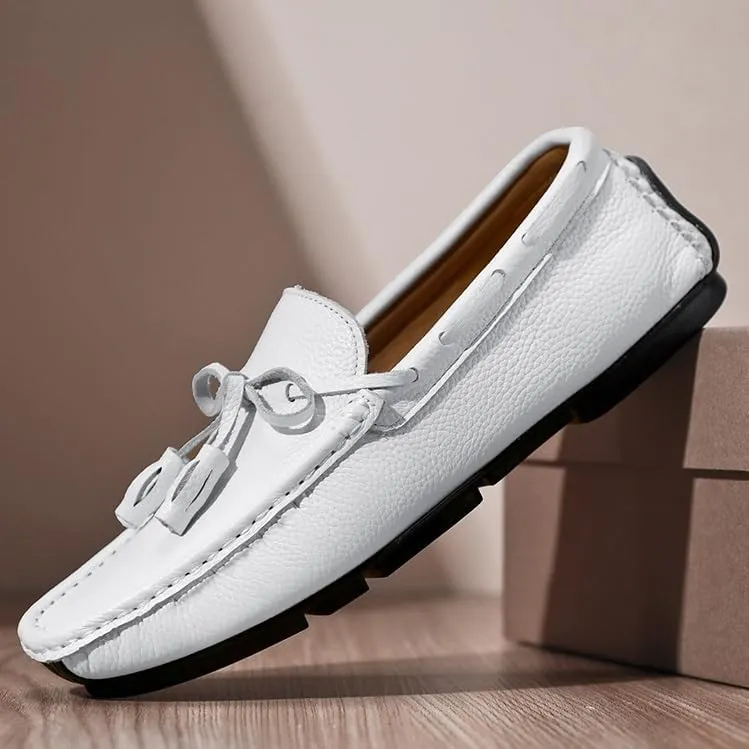 Mens Loafers Square Toe with Tassel Driving Boat Shoes Comfortable Lightweight Flexible Prom Classic Slip On