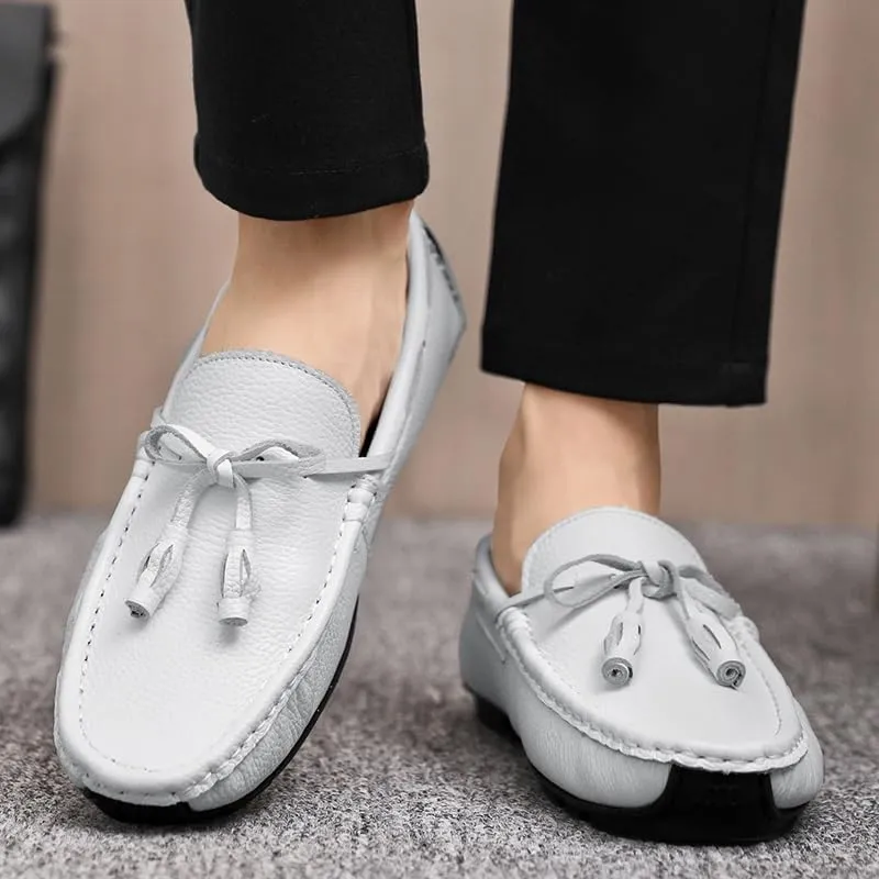 Mens Loafers Square Toe with Tassel Driving Boat Shoes Comfortable Lightweight Flexible Prom Classic Slip On