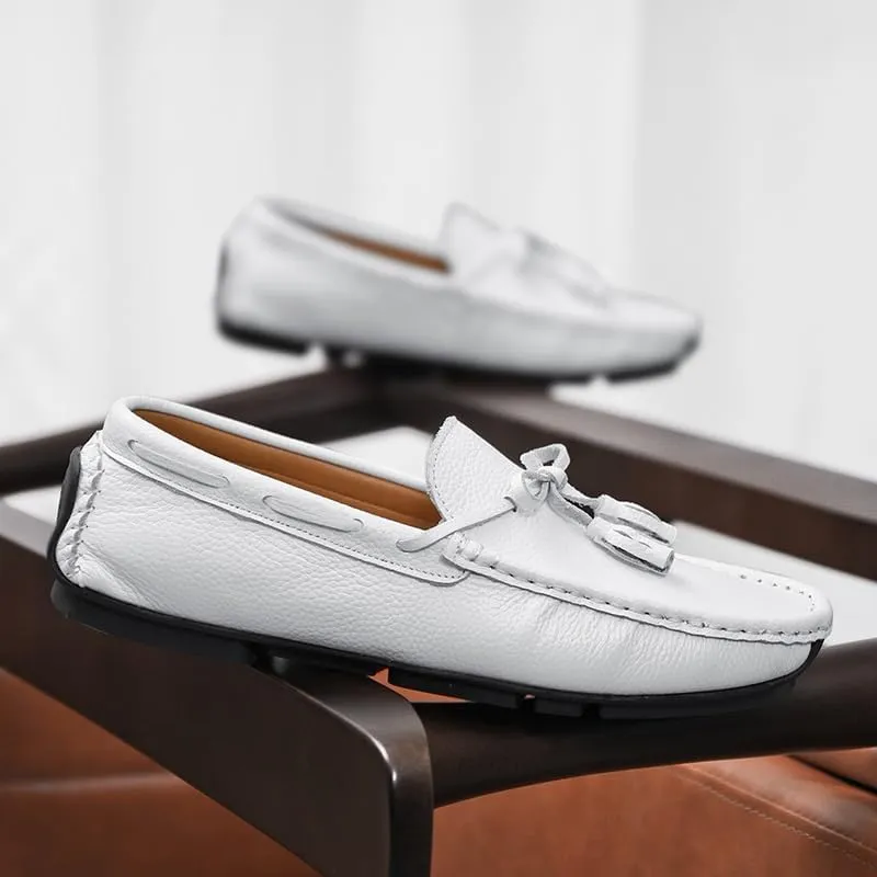 Mens Loafers Square Toe with Tassel Driving Boat Shoes Comfortable Lightweight Flexible Prom Classic Slip On
