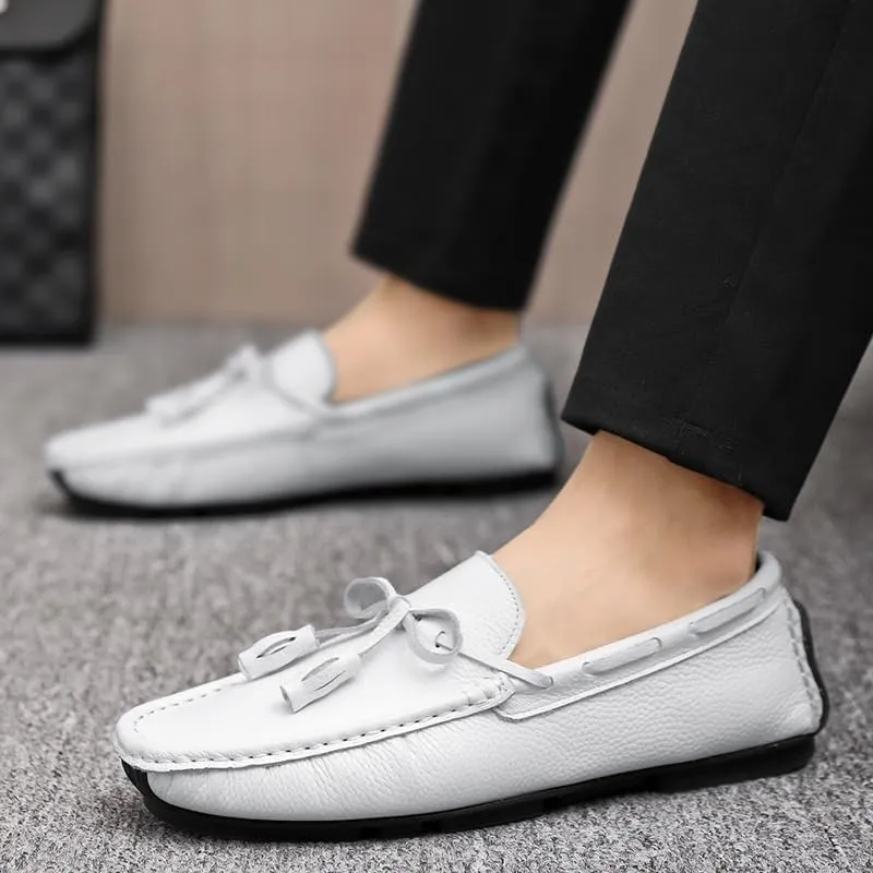 Mens Loafers Square Toe with Tassel Driving Boat Shoes Comfortable Lightweight Flexible Prom Classic Slip On