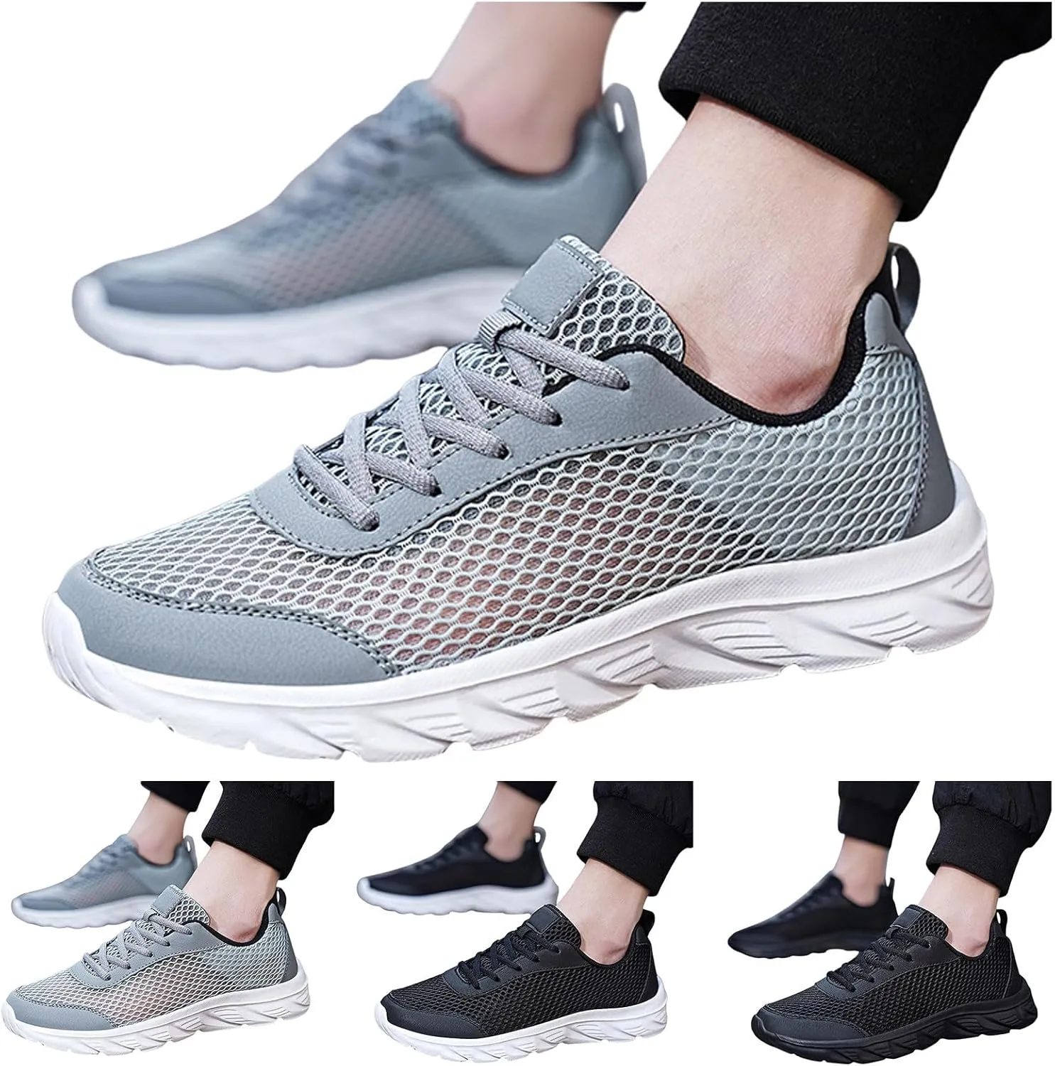 Men's Orthopedic Comfortable Slip-On Shoes Lightweight Breathable Slip on Running Shoe Memory Foam Hiking Shoes