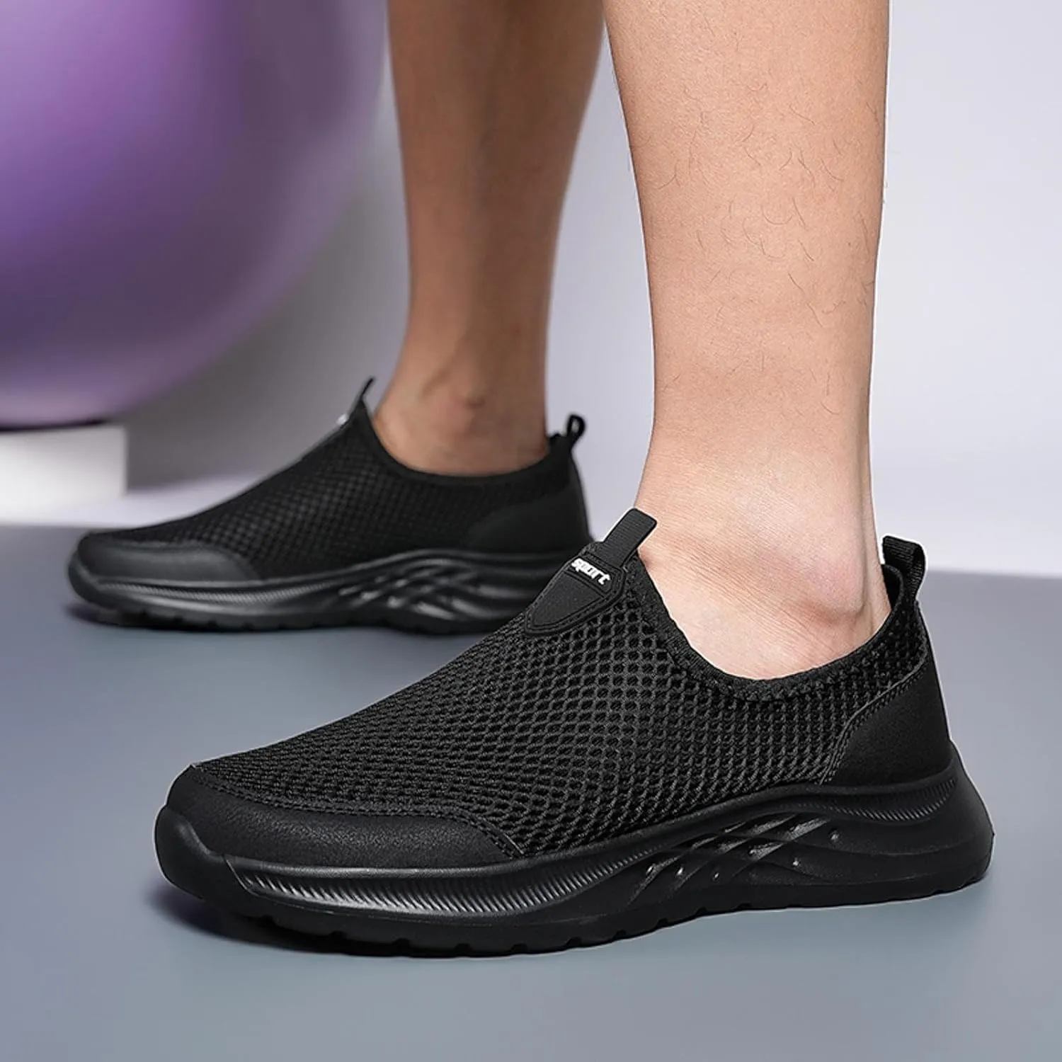 Men's Orthopedic Comfortable Slip-On Shoes Lightweight Breathable Slip On Running Shoe Supportive Walking Shoes