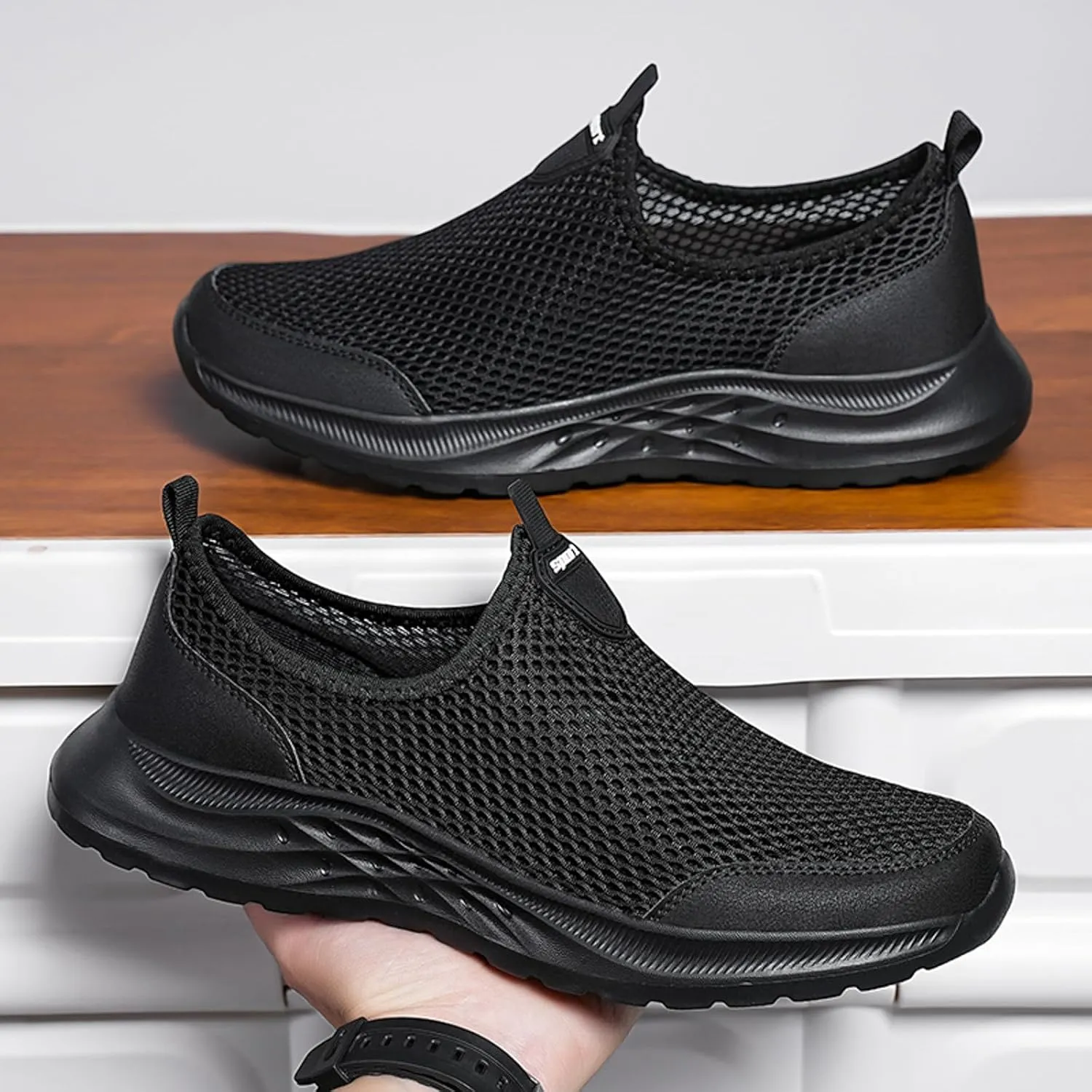 Men's Orthopedic Comfortable Slip-On Shoes Lightweight Breathable Slip On Running Shoe Supportive Walking Shoes