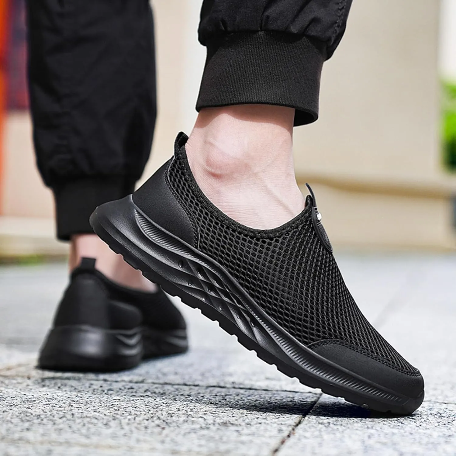 Men's Orthopedic Comfortable Slip-On Shoes Lightweight Breathable Slip On Running Shoe Supportive Walking Shoes