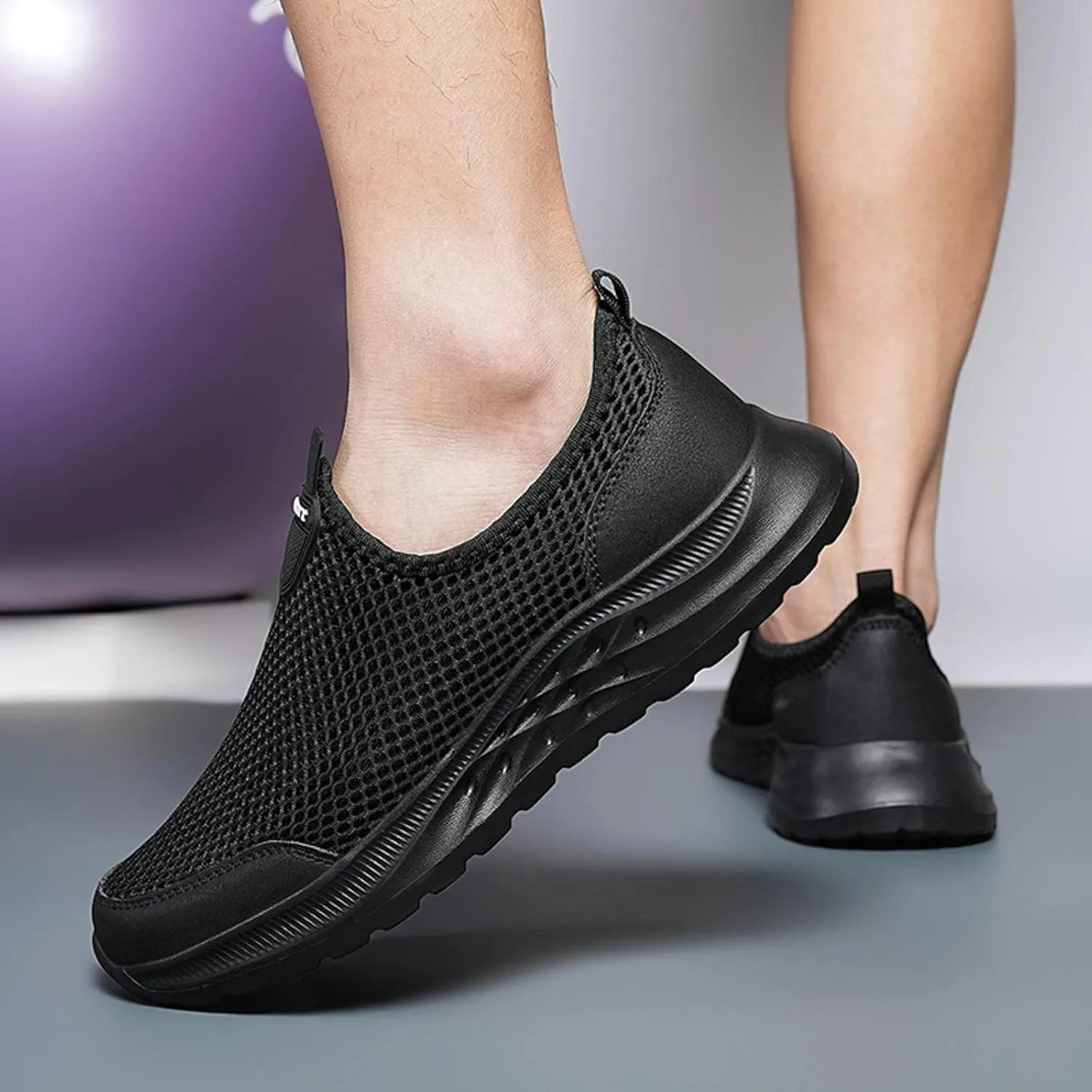 Men's Orthopedic Comfortable Slip-On Shoes Lightweight Breathable Slip On Running Shoe Supportive Walking Shoes
