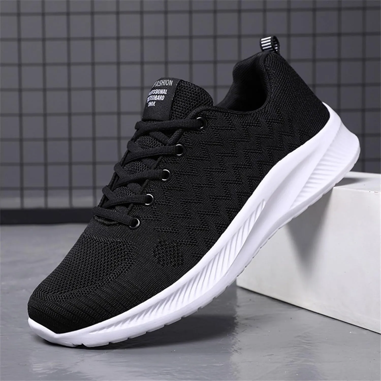 Mens Runnimg Shoes Men's Lightweight Breathable Sneakers Comfortable Lace Up Flat Non Slip Walking Shoe