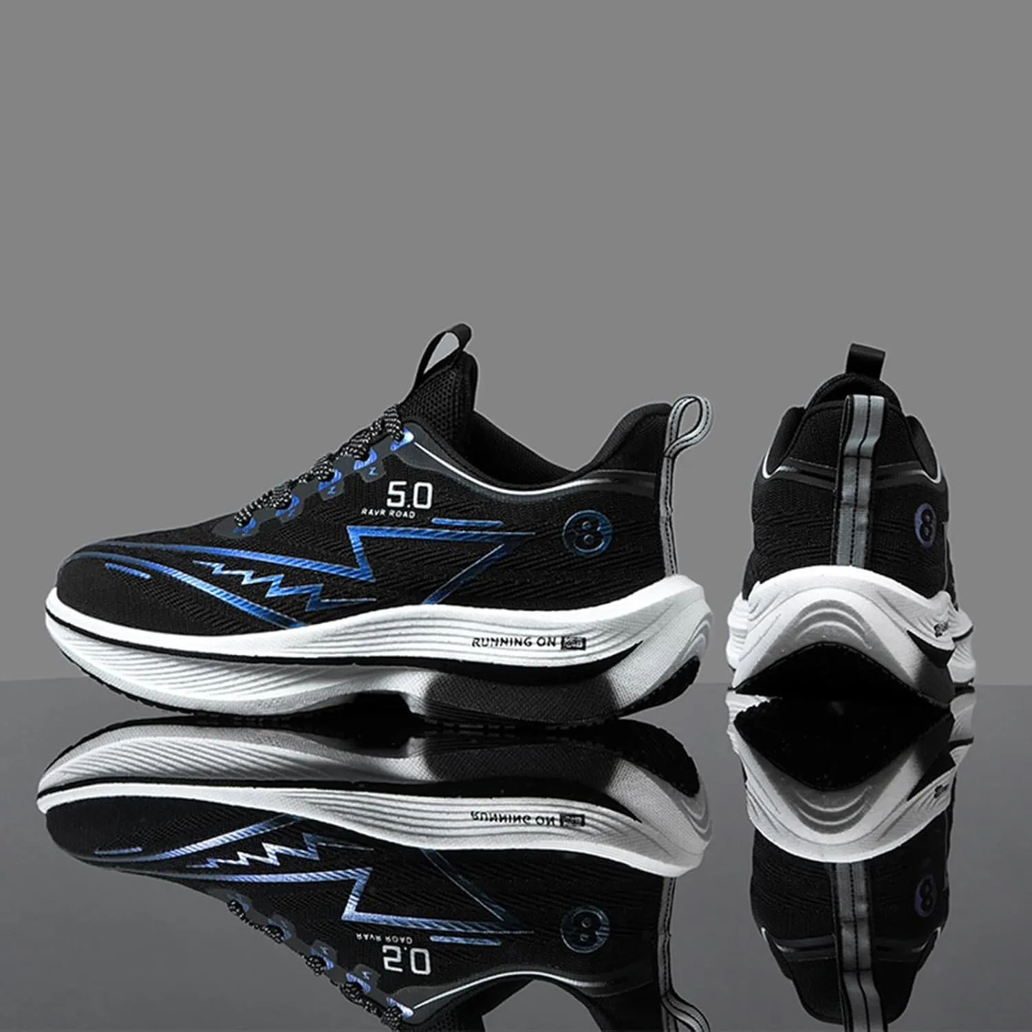 Men's Running Shoes Breathable Anti-Slip Thick Carbon Board Soft Outsole Lightweight Sports Athletic Tatting Fly-Woven Mesh Fashionable Cushioned Sneakers