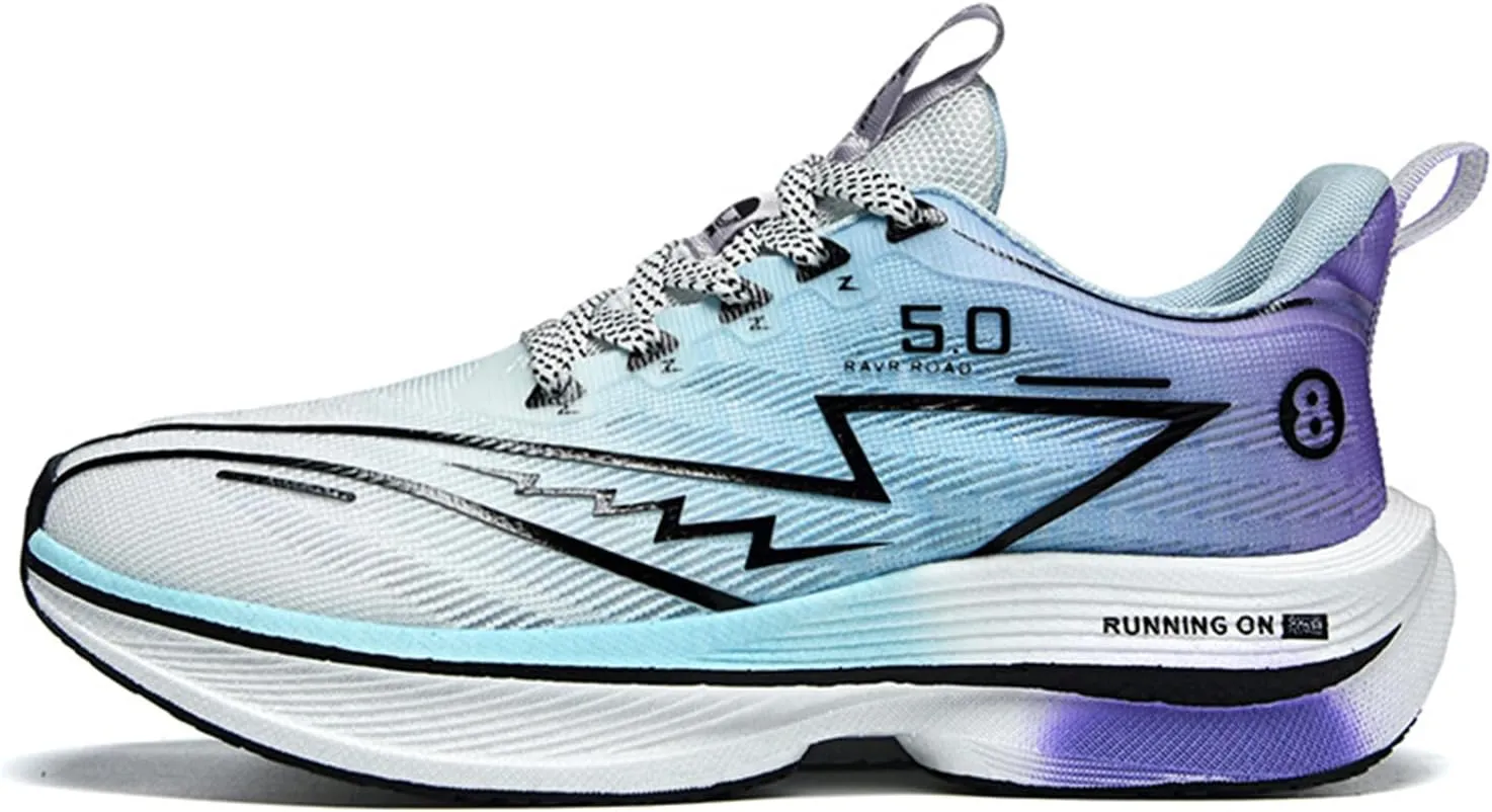 Men's Running Shoes Breathable Anti-Slip Thick Carbon Board Soft Outsole Lightweight Sports Athletic Tatting Fly-Woven Mesh Fashionable Cushioned Sneakers