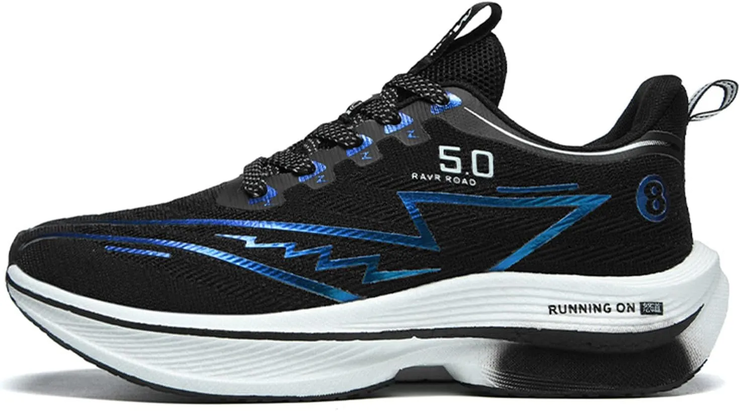 Men's Running Shoes Breathable Anti-Slip Thick Carbon Board Soft Outsole Lightweight Sports Athletic Tatting Fly-Woven Mesh Fashionable Cushioned Sneakers