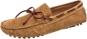 Mens Slip On Loafers Lightweight Leather Driving Shoes Flexible Outdoor Casual Comfortable Boat Shoes
