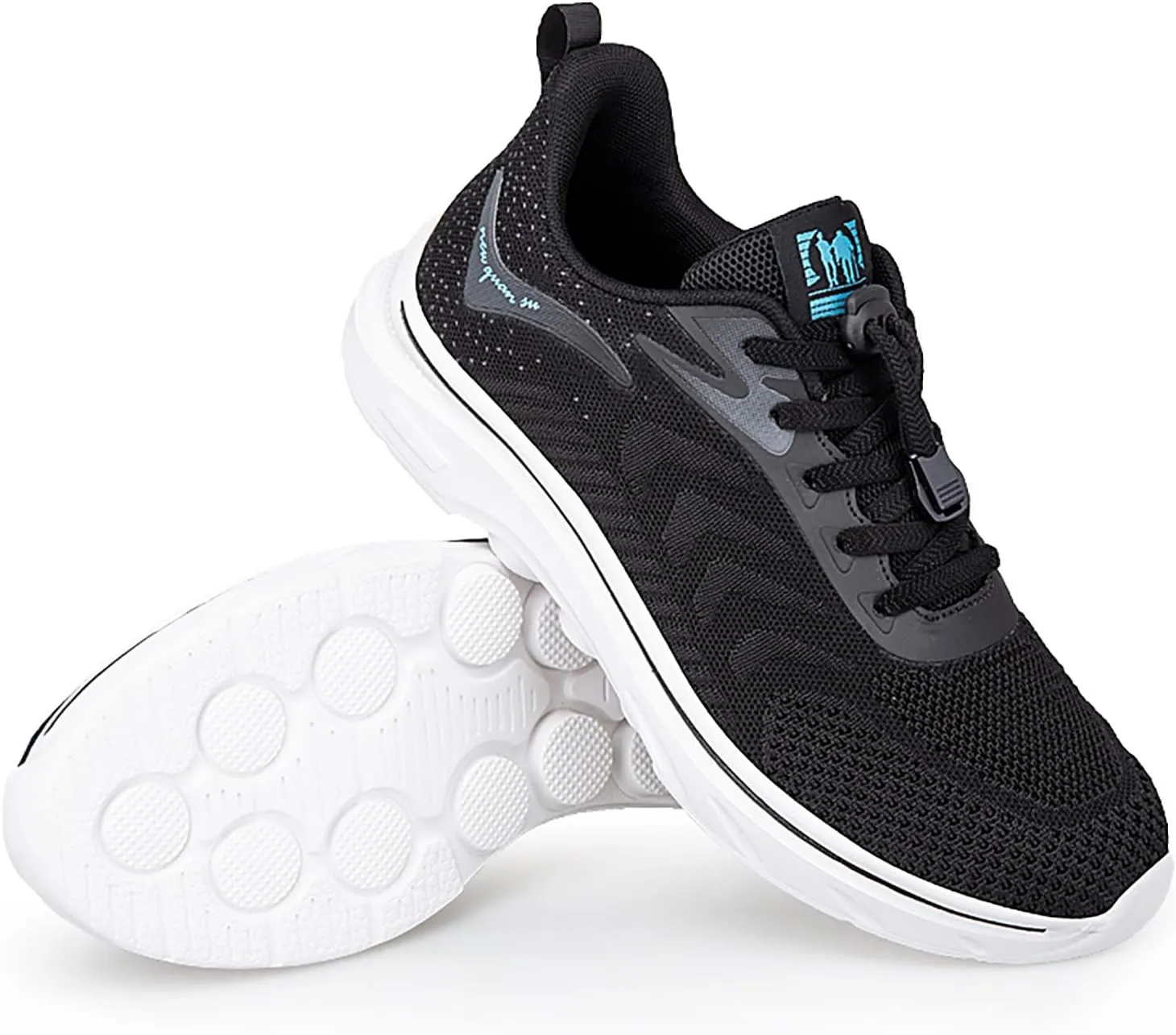 Men's Slip on Walking Shoes Tennis Cushion Running Sneakers with Adjustable Lace Lightweight Breathable Mesh Casual Thick Sole Comfort Work Gym Trainers Sneakers for Men Outdoor Workout