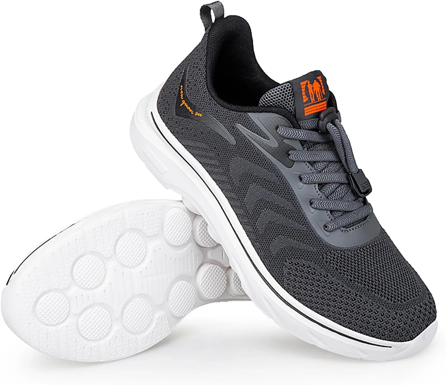 Men's Slip on Walking Shoes Tennis Cushion Running Sneakers with Adjustable Lace Lightweight Breathable Mesh Casual Thick Sole Comfort Work Gym Trainers Sneakers for Men Outdoor Workout