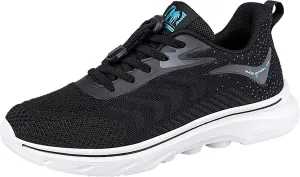 Men's Slip on Walking Shoes Tennis Cushion Running Sneakers with Adjustable Lace Lightweight Breathable Mesh Casual Thick Sole Comfort Work Gym Trainers Sneakers for Men Outdoor Workout