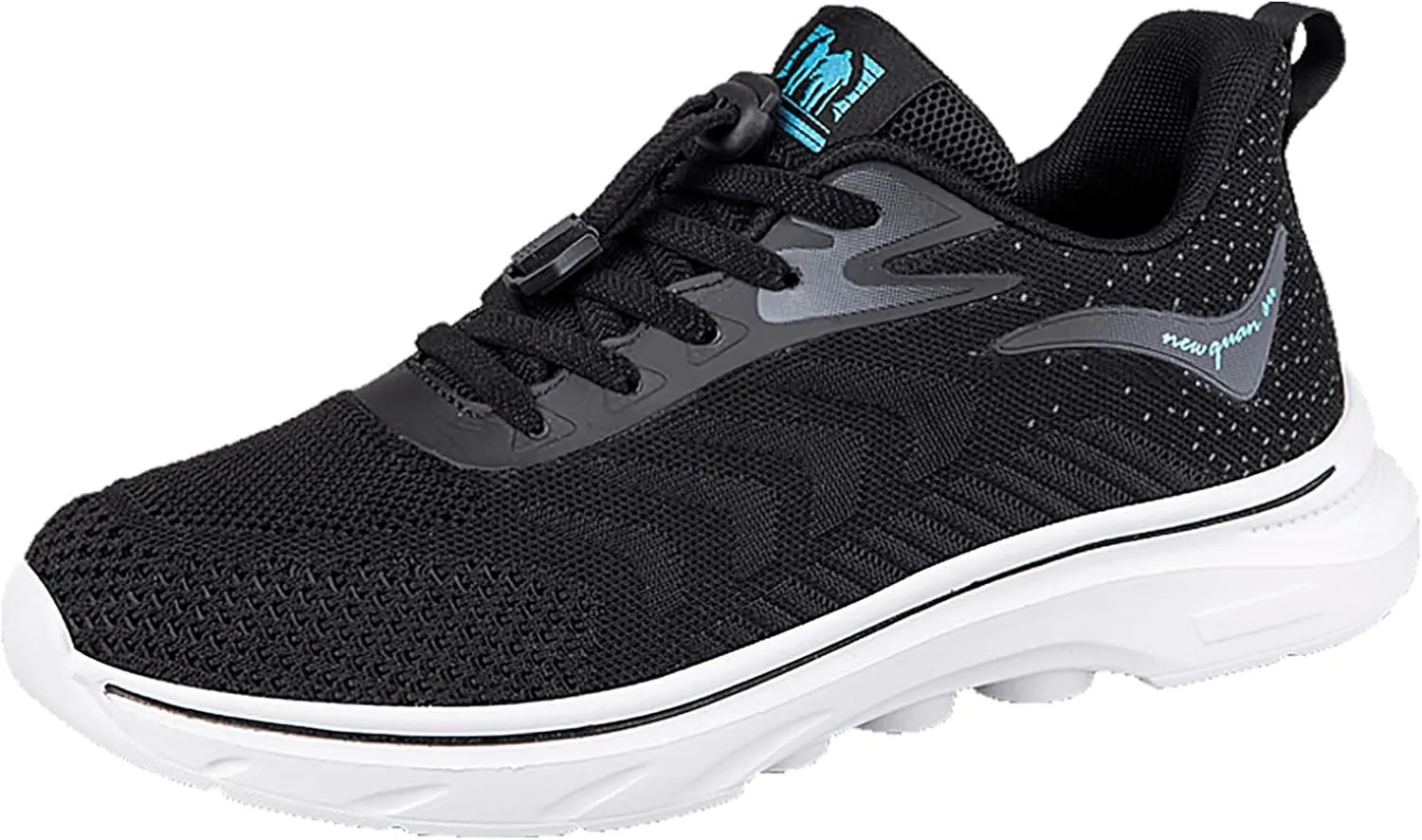 Men's Slip on Walking Shoes Tennis Cushion Running Sneakers with Adjustable Lace Lightweight Breathable Mesh Casual Thick Sole Comfort Work Gym Trainers Sneakers for Men Outdoor Workout