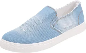 Men's Slip Shoes Men's New Spring and Fisherman's Shoes Canvas Thick Soled Denim Slip On