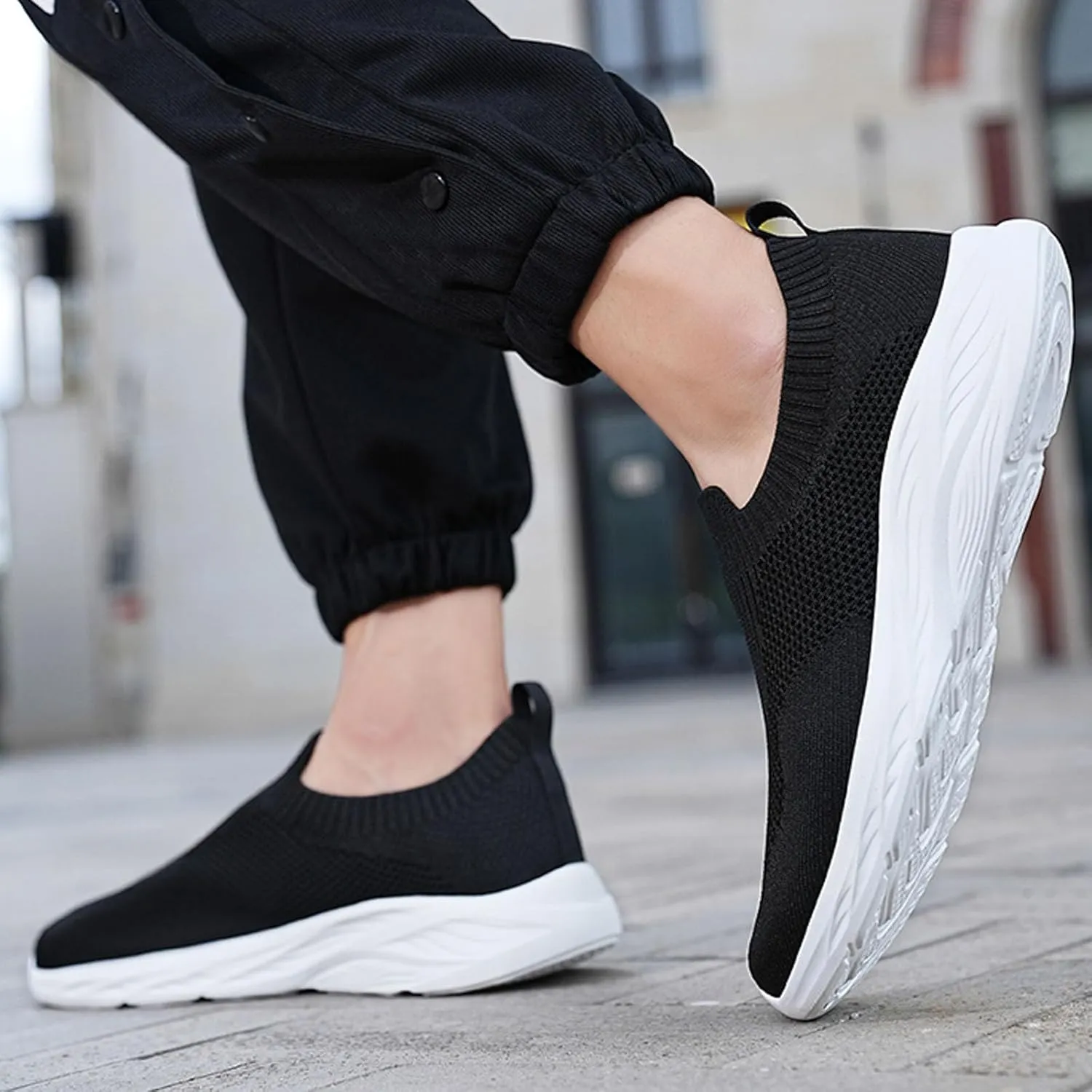 Men's Sport Breathable Mesh Shoes Comfortable Breathable Lightweight Tennis Shoe Arch Support Plantar Fasciitis