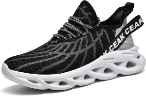 Men's Sports Running Shoes - Breathable Mesh - Fashion Sneakers - Men's Plus Size Basketball Shoes Non-slip Cushioned Walking Shoes - Fitness Tennis Work Shoes