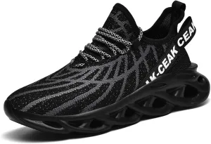 Men's Sports Running Shoes - Breathable Mesh - Fashion Sneakers - Men's Plus Size Basketball Shoes Non-slip Cushioned Walking Shoes - Fitness Tennis Work Shoes