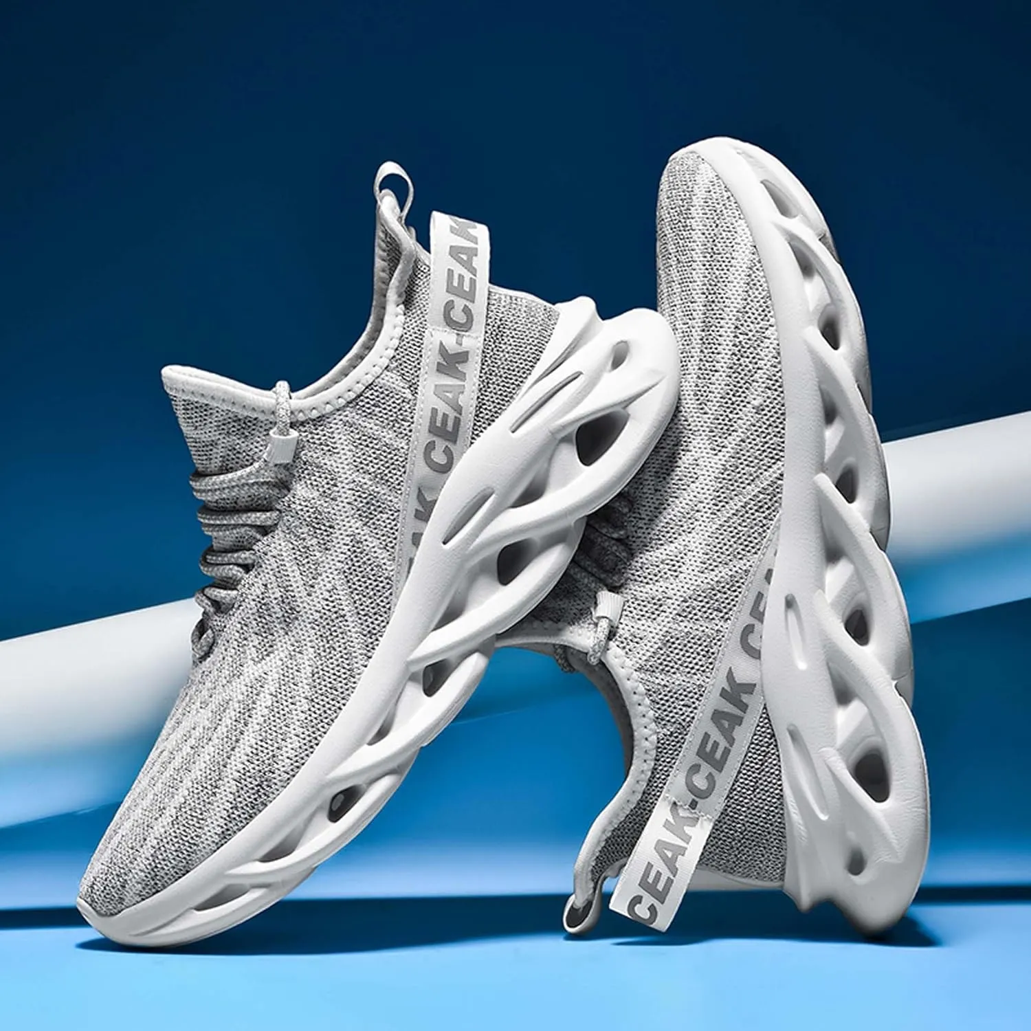 Men's Sports Running Shoes - Breathable Mesh - Fashion Sneakers - Men's Plus Size Basketball Shoes Non-slip Cushioned Walking Shoes - Fitness Tennis Work Shoes