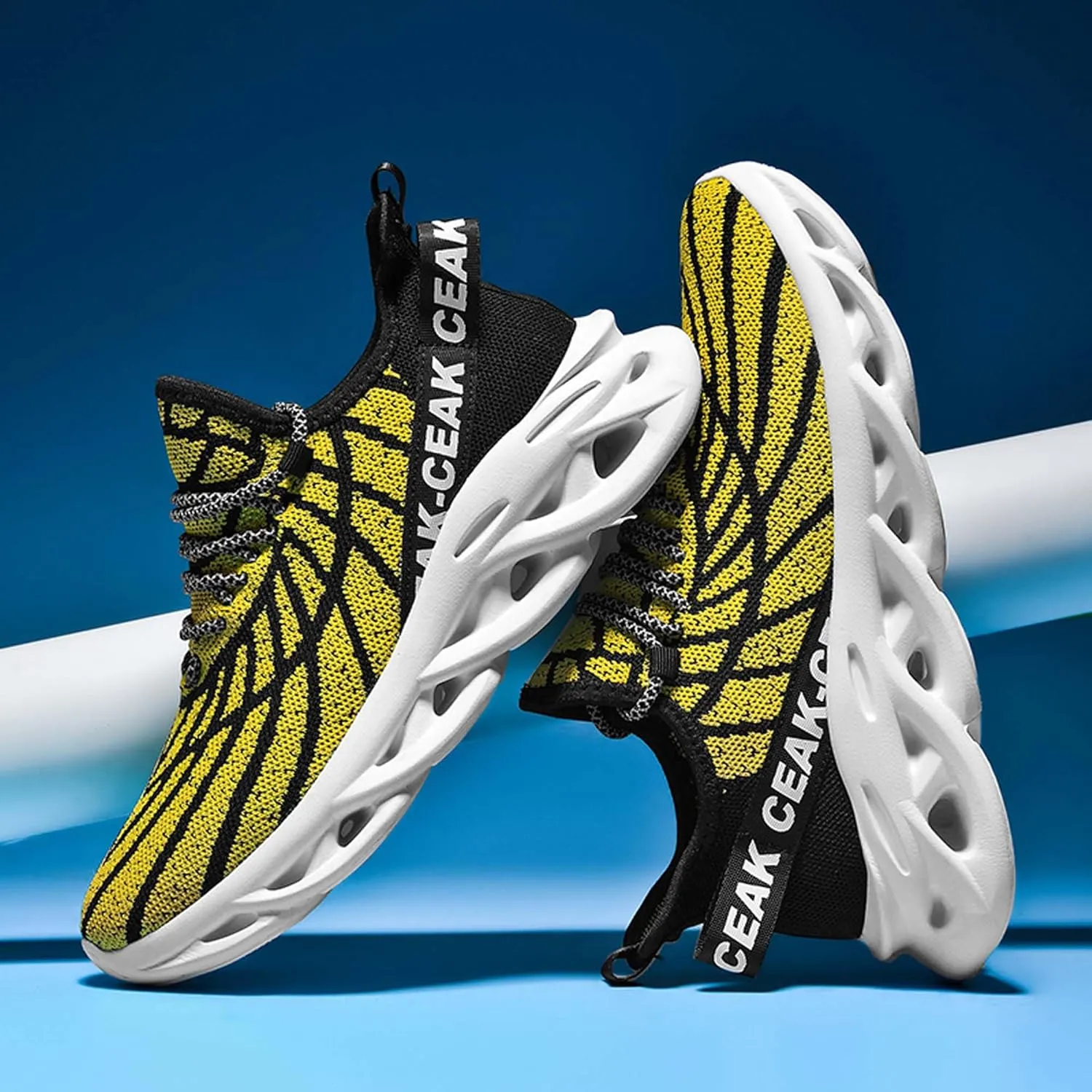 Men's Sports Running Shoes - Breathable Mesh - Fashion Sneakers - Men's Plus Size Basketball Shoes Non-slip Cushioned Walking Shoes - Fitness Tennis Work Shoes