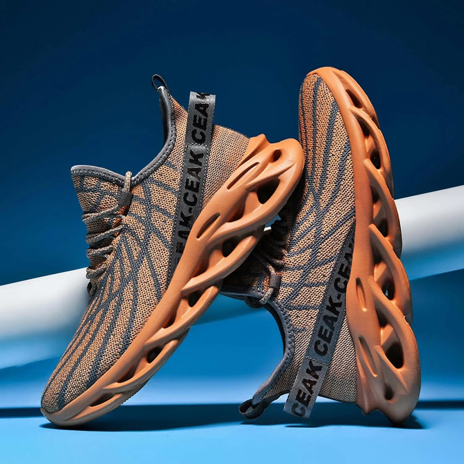 Men's Sports Running Shoes - Breathable Mesh - Fashion Sneakers - Men's Plus Size Basketball Shoes Non-slip Cushioned Walking Shoes - Fitness Tennis Work Shoes