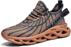 Men's Sports Running Shoes - Breathable Mesh - Fashion Sneakers - Men's Plus Size Basketball Shoes Non-slip Cushioned Walking Shoes - Fitness Tennis Work Shoes