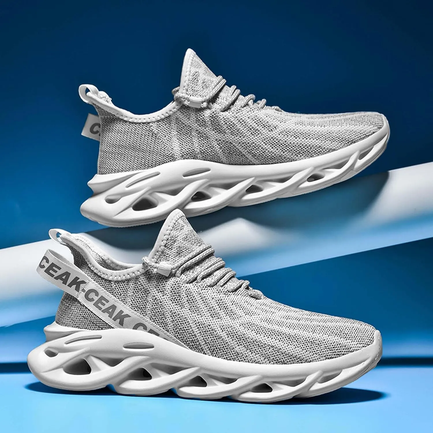 Men's Sports Running Shoes - Breathable Mesh - Fashion Sneakers - Men's Plus Size Basketball Shoes Non-slip Cushioned Walking Shoes - Fitness Tennis Work Shoes