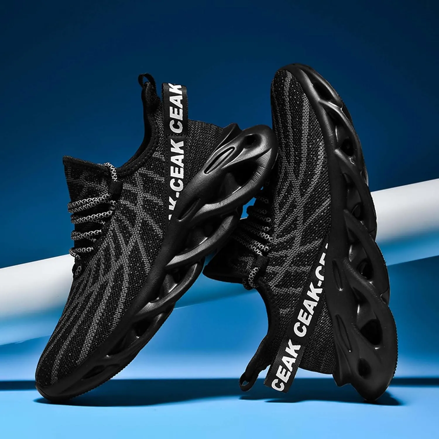 Men's Sports Running Shoes - Breathable Mesh - Fashion Sneakers - Men's Plus Size Basketball Shoes Non-slip Cushioned Walking Shoes - Fitness Tennis Work Shoes