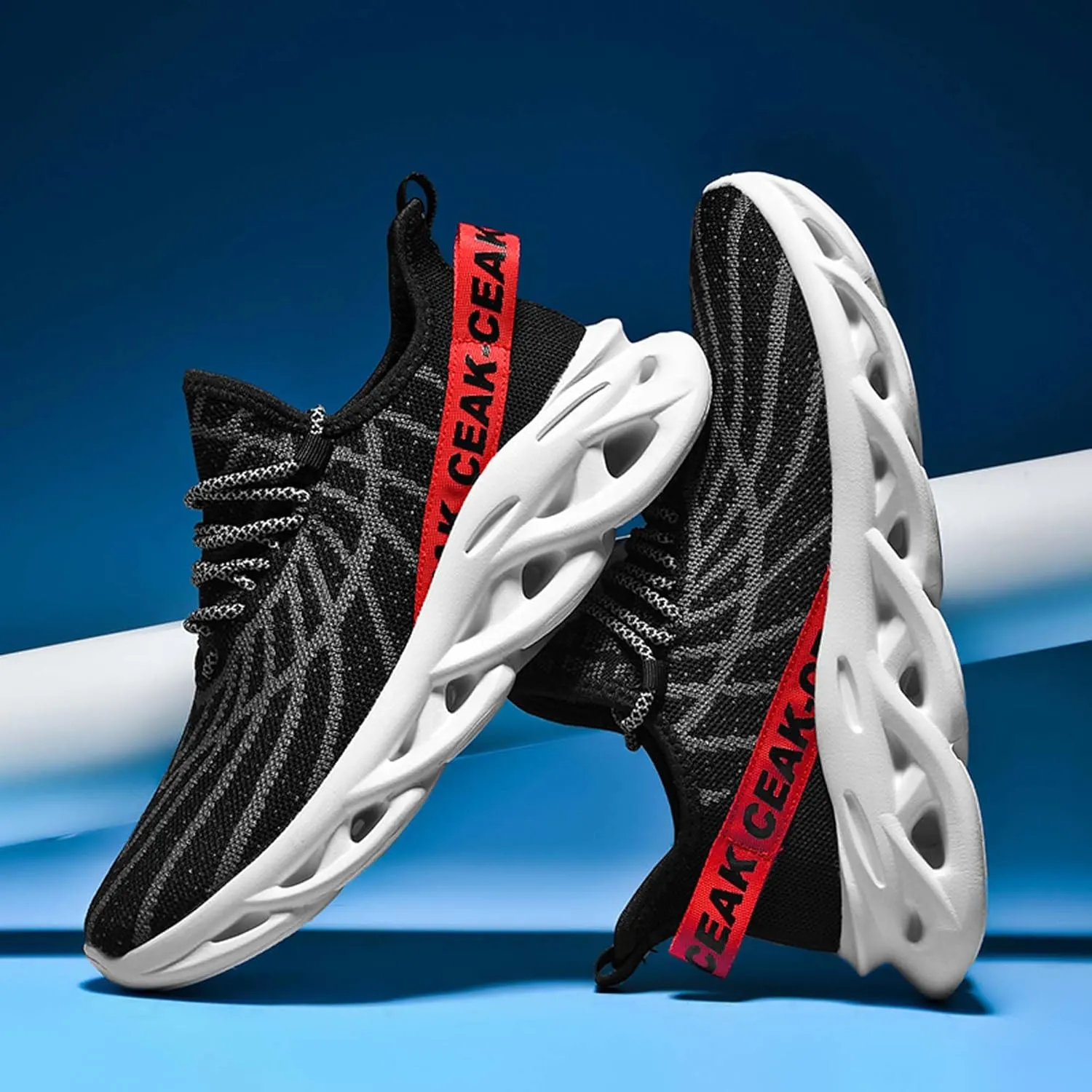 Men's Sports Running Shoes - Breathable Mesh - Fashion Sneakers - Men's Plus Size Basketball Shoes Non-slip Cushioned Walking Shoes - Fitness Tennis Work Shoes