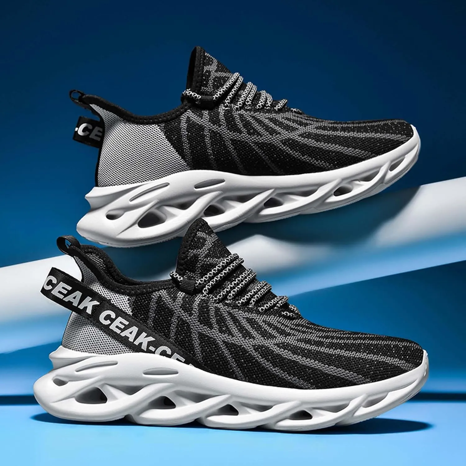 Men's Sports Running Shoes - Breathable Mesh - Fashion Sneakers - Men's Plus Size Basketball Shoes Non-slip Cushioned Walking Shoes - Fitness Tennis Work Shoes
