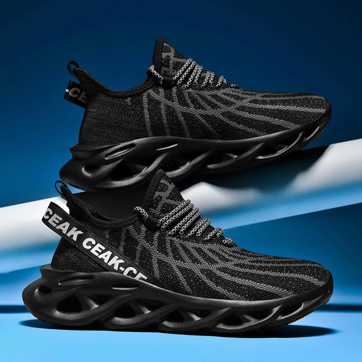 Men's Sports Running Shoes - Breathable Mesh - Fashion Sneakers - Men's Plus Size Basketball Shoes Non-slip Cushioned Walking Shoes - Fitness Tennis Work Shoes