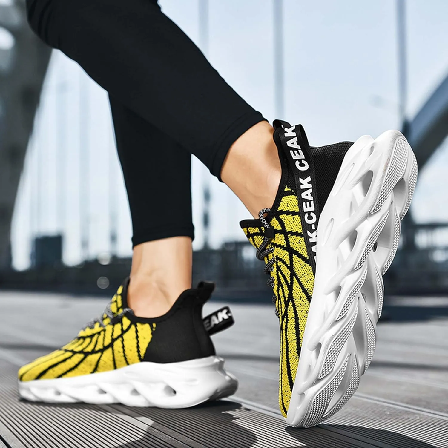 Men's Sports Running Shoes - Breathable Mesh - Fashion Sneakers - Men's Plus Size Basketball Shoes Non-slip Cushioned Walking Shoes - Fitness Tennis Work Shoes