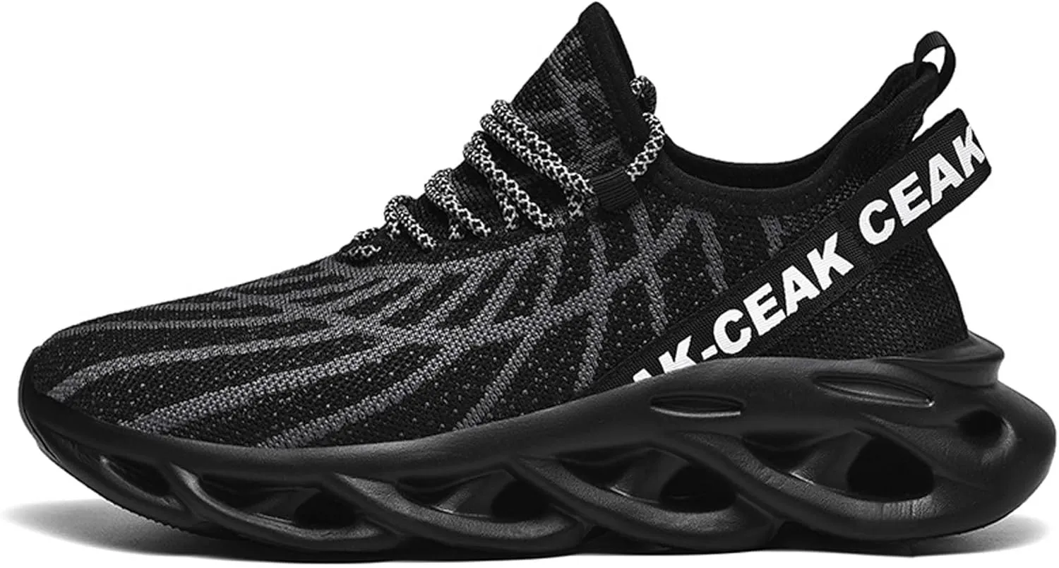 Men's Sports Running Shoes - Breathable Mesh - Fashion Sneakers - Men's Plus Size Basketball Shoes Non-slip Cushioned Walking Shoes - Fitness Tennis Work Shoes