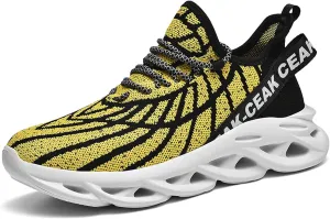 Men's Sports Running Shoes - Breathable Mesh - Fashion Sneakers - Men's Plus Size Basketball Shoes Non-slip Cushioned Walking Shoes - Fitness Tennis Work Shoes