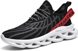 Men's Sports Running Shoes - Breathable Mesh - Fashion Sneakers - Men's Plus Size Basketball Shoes Non-slip Cushioned Walking Shoes - Fitness Tennis Work Shoes