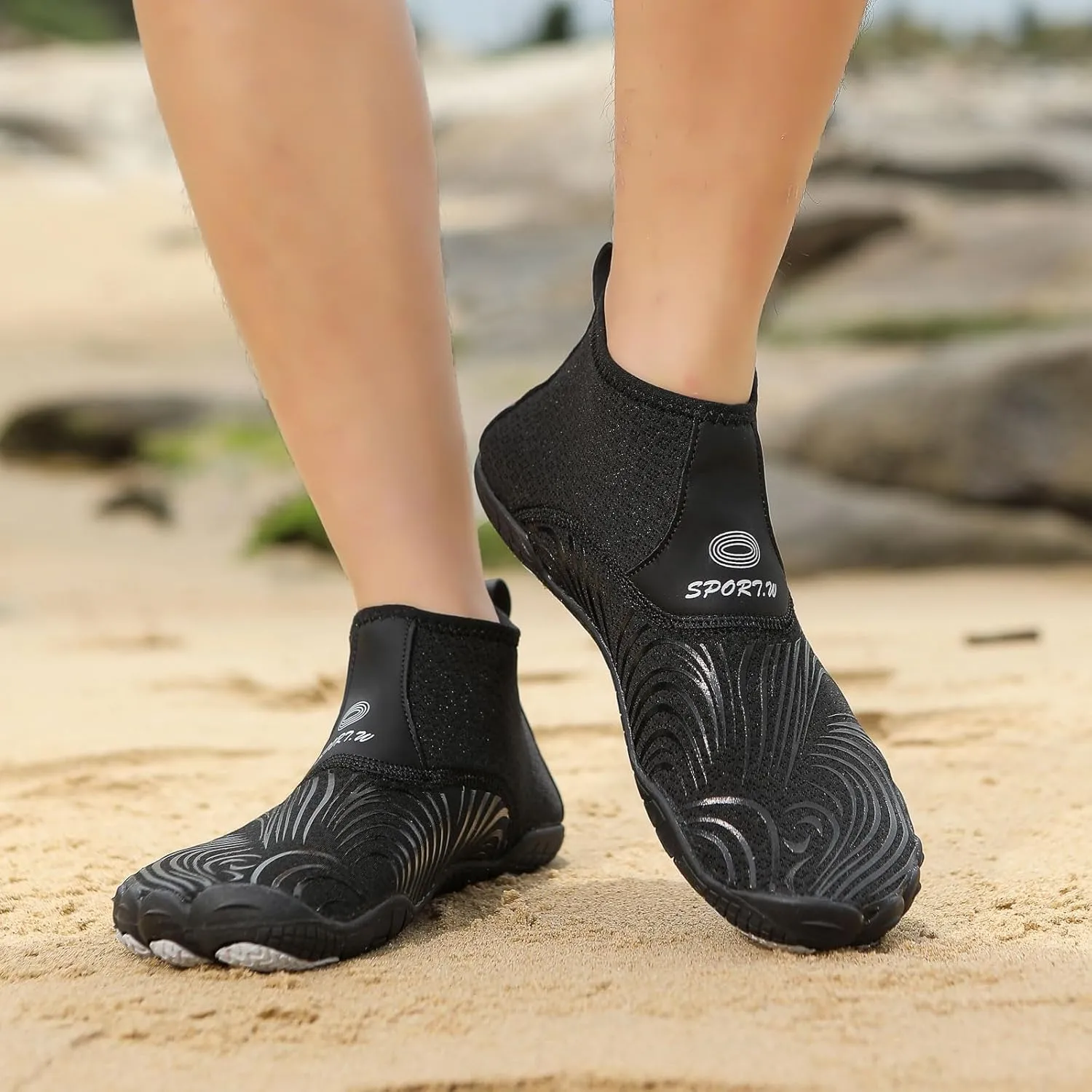 Men's Stretch Shoes Water Socks Beach Shoes Swim Surf Yoga Exercise Elastic Slip On Barefoot